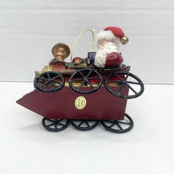 Sterling Ornament Santa Claus and Bear On Train Resin Heavy-weight - Picture 10 of 10